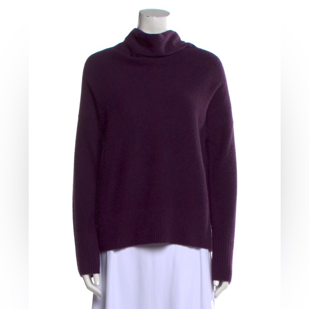 ❤️ Vince boiled cashmere funnel neck sweater purple